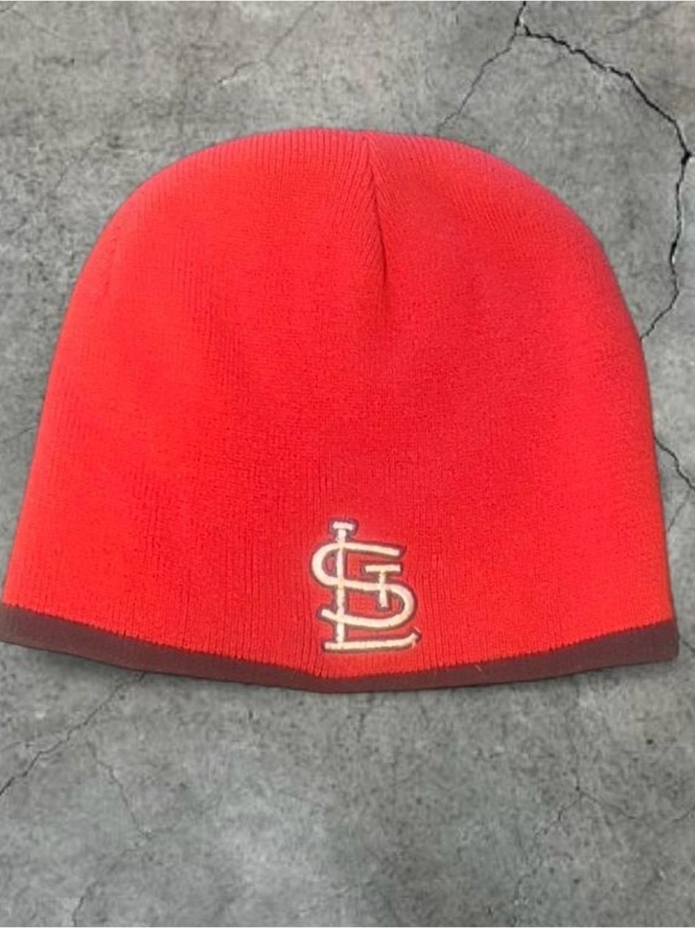 MLB St. Louis Cardinals Red Knit Beanie with Brown Trim